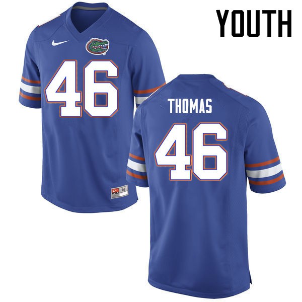 Florida Gators Youth #46 Will Thomas College Football Jersey Blue